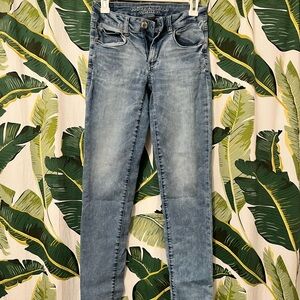 American Eagle Outfitters Blue Skinny Jeans with Stretch